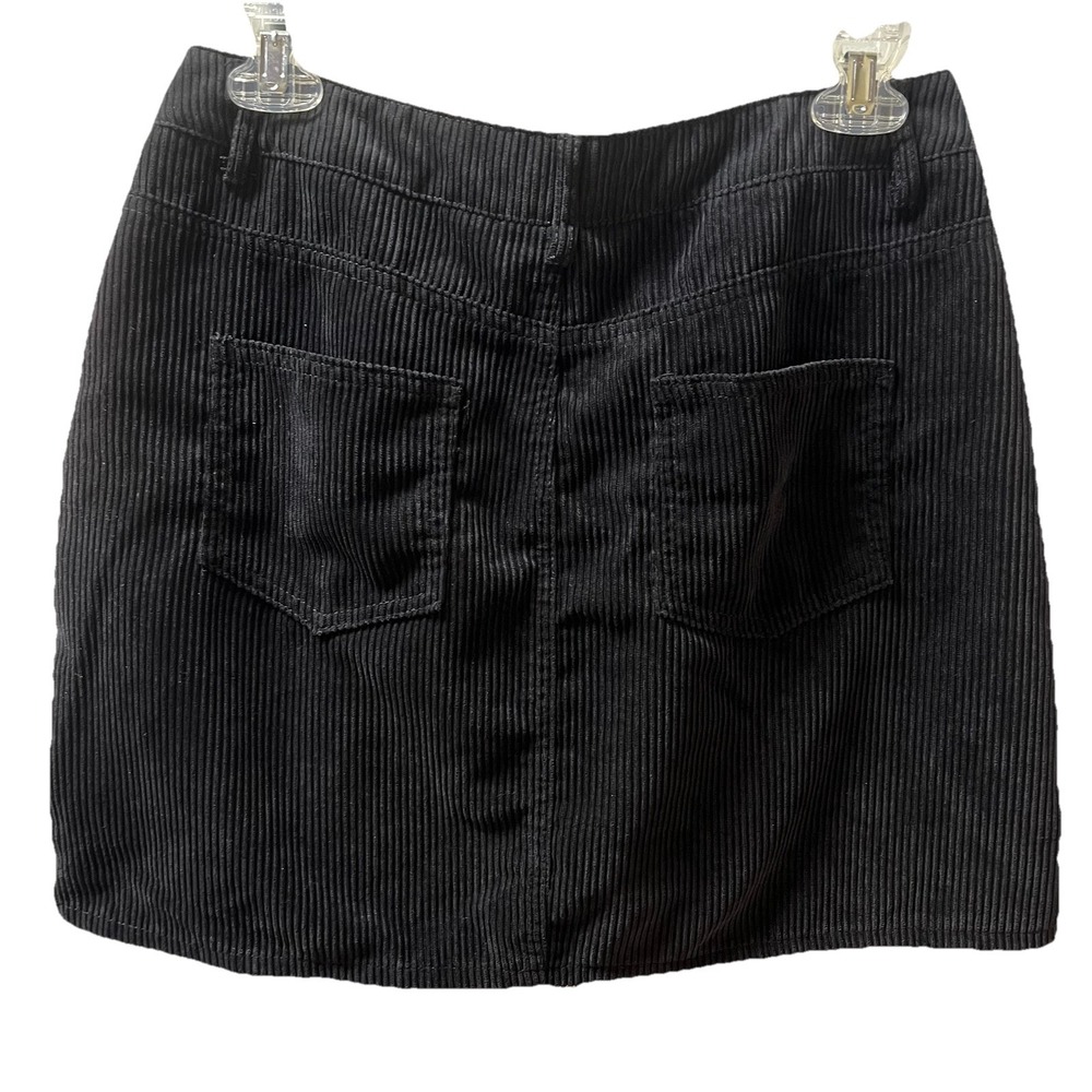 Black Corduroy Mini Skirt Women's Med Preppy Academia‎ Dark Feminine Whimsigoth - Picture 3 of 7